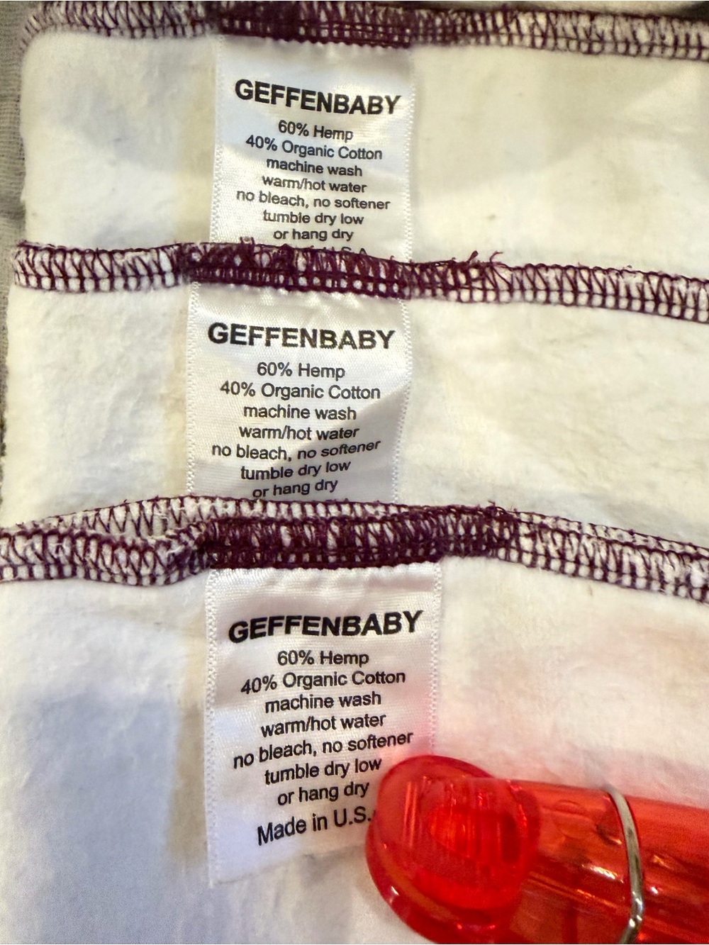 Cloth Diaper Inserts Hemp Bamboo Heavy Wetter Geffen Tri - Picture 3 of 5